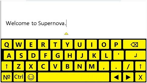 klávesnice na obrazovce programu SuperNova